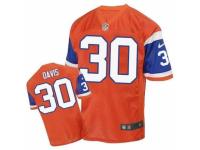 Men's Nike Denver Broncos #30 Terrell Davis Elite Orange Throwback NFL Jersey