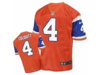 Men's Nike Denver Broncos #4 Britton Colquitt Elite Orange Throwback NFL Jersey