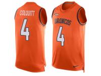 Men's Nike Denver Broncos #4 Britton Colquitt Orange Player Name & Number Tank Top NFL Jersey