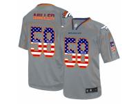 Men's Nike Denver Broncos #58 Von Miller Elite Grey USA Flag Fashion NFL Jersey