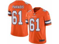 Men's Nike Denver Broncos #61 Matt Paradis Limited Orange Rush NFL Jersey