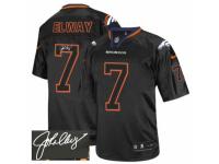 Men's Nike Denver Broncos #7 John Elway Lights Out Black Elite Autographed NFL Jersey