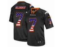 Men's Nike Denver Broncos #7 John Elway Limited Black USA Flag Fashion NFL Jersey