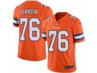 Men's Nike Denver Broncos #76 Max Garcia Limited Orange Rush NFL Jersey