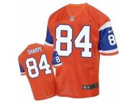 Men's Nike Denver Broncos #84 Shannon Sharpe Elite Orange Throwback NFL Jersey