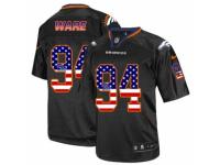 Men's Nike Denver Broncos #94 DeMarcus Ware Elite Black USA Flag Fashion NFL Jersey