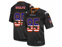 Men's Nike Denver Broncos #95 Derek Wolfe Elite Black USA Flag Fashion NFL Jersey