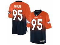 Men's Nike Denver Broncos #95 Derek Wolfe Limited Orange Navy Fadeaway NFL Jersey