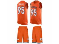 Men's Nike Denver Broncos #95 Derek Wolfe Orange Tank Top Suit NFL Jersey