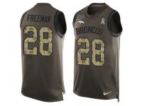 Men's Royce Freeman Green Jersey NFL Nike Denver Broncos #28 Salute to Service Tank Top