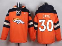 NFL Denver Broncos #30 Terrell Davis Men Orange Pullover Hoodie