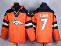 NFL Denver Broncos #7 John Elway Men Orange Pullover Hoodie