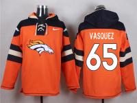 NFL Denver Broncos (G) #65 Louis Vasquez Men Orange Pullover Hoodie