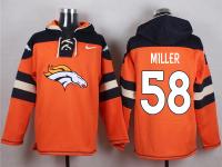 NFL Denver Broncos (OLB) #58 Von Miller Men Orange Pullover Hoodie