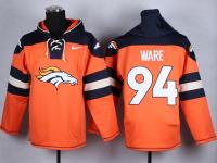 NFL Denver Broncos (OLB) #94 DeMarcus Ware Men Orange Pullover Hoodie