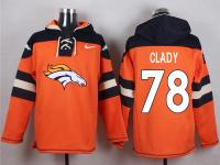 NFL Denver Broncos (T) #78 Ryan Clady Men Orange Pullover Hoodie