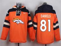 NFL Denver Broncos (TE) #81 Owen Daniels Men Orange Pullover Hoodie