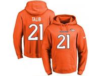 NFL Men's Nike Denver Broncos #21 Aqib Talib Orange Name & Number Pullover Hoodie