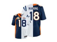 NFL Nike Denver Broncos #18 Peyton Manning Men Elite Split Broncos-Colts Navy Blue-White Jerseys