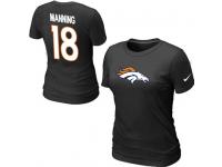 NFL Nike Denver Broncos #18 Peyton Manning Pride Name & Number Women T-Shirt Black