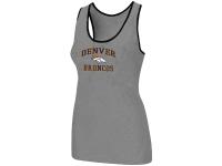 NFL Nike Denver Broncos Heart & Soul Tri-Blend Racerback Stretch Women Tank Top Light Grey