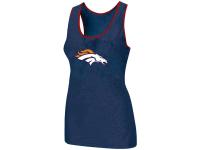 NFL Nike Denver Broncos Ladies Big Logo Tri-Blend Racerback Stretch Women Tank Top Blue