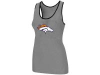 NFL Nike Denver Broncos Ladies Big Logo Tri-Blend Racerback Stretch Women Tank Top Light Grey