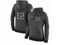 NFL Women's Nike Denver Broncos #12 Paxton Lynch Stitched Black Anthracite Salute to Service Player Performance Hoodie