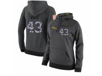 NFL Women's Nike Denver Broncos #43 T.J. Ward Stitched Black Anthracite Salute to Service Player Performance Hoodie