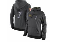 NFL Women's Nike Denver Broncos #7 John Elway Stitched Black Anthracite Salute to Service Player Performance Hoodie