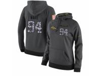 NFL Women's Nike Denver Broncos #94 DeMarcus Ware Stitched Black Anthracite Salute to Service Player Performance Hoodie