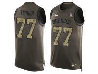 Nike Billy Turner Green Men's Jersey - NFL Denver Broncos #77 Salute to Service Tank Top