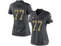 Nike Billy Turner Limited Black Women's Jersey - NFL Denver Broncos #77 2016 Salute to Service