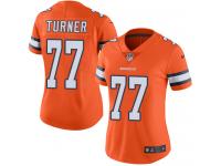 Nike Billy Turner Limited Orange Women's Jersey - NFL Denver Broncos #77 Rush Vapor Untouchable