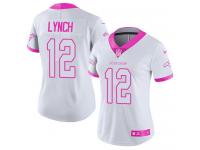 Nike Broncos #12 Paxton Lynch White Pink Women Stitched NFL Limited Rush Fashion Jers