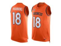 Nike Broncos #18 Peyton Manning Orange Team Color Men Stitched NFL Tank Top