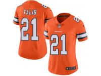 Nike Broncos #21 Aqib Talib Orange Women Stitched NFL Limited Rush Jersey