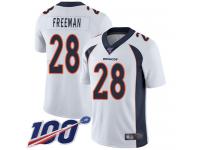 Nike Broncos #28 Royce Freeman White Men's Stitched NFL 100th Season Vapor Limited Jersey