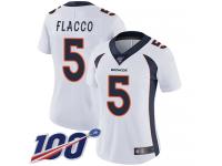 Nike Broncos #5 Joe Flacco White Women's Stitched NFL 100th Season Vapor Limited Jersey