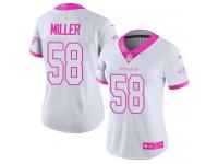 Nike Broncos #58 Von Miller White Pink Women Stitched NFL Limited Rush Fashion Jersey