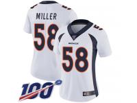 Nike Broncos #58 Von Miller White Women's Stitched NFL 100th Season Vapor Limited Jersey