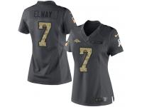 Nike Broncos #7 John Elway Black Women Stitched NFL Limited 2016 Salute to Service Jersey