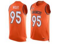 Nike Broncos #95 Derek Wolfe Orange Team Color Men Stitched NFL Tank Top