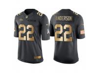 Nike Denver Broncos #22 C.J. Anderson Anthracite 2016 Christmas Gold Men's NFL Limited Salute to Service Jersey