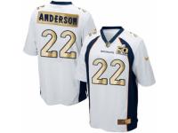 Nike Denver Broncos #22 C.J. Anderson White Men's Stitched NFL Game Super Bowl 50 Collection Jersey