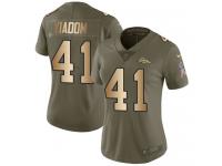 Nike Isaac Yiadom Limited Olive Gold Women's Jersey - NFL Denver Broncos #41 2017 Salute to Service