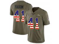 Nike Isaac Yiadom Limited Olive USA Flag Youth Jersey - NFL Denver Broncos #41 2017 Salute to Service