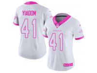 Nike Isaac Yiadom Limited White Pink Women's Jersey - NFL Denver Broncos #41 Rush Fashion