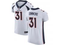 Nike Justin Simmons Elite White Road Men's Jersey - NFL Denver Broncos #31 Vapor Untouchable