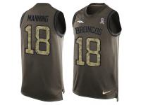 Nike Men NFL Denver Broncos #18 Peyton Manning Olive Salute To Service Tank Top